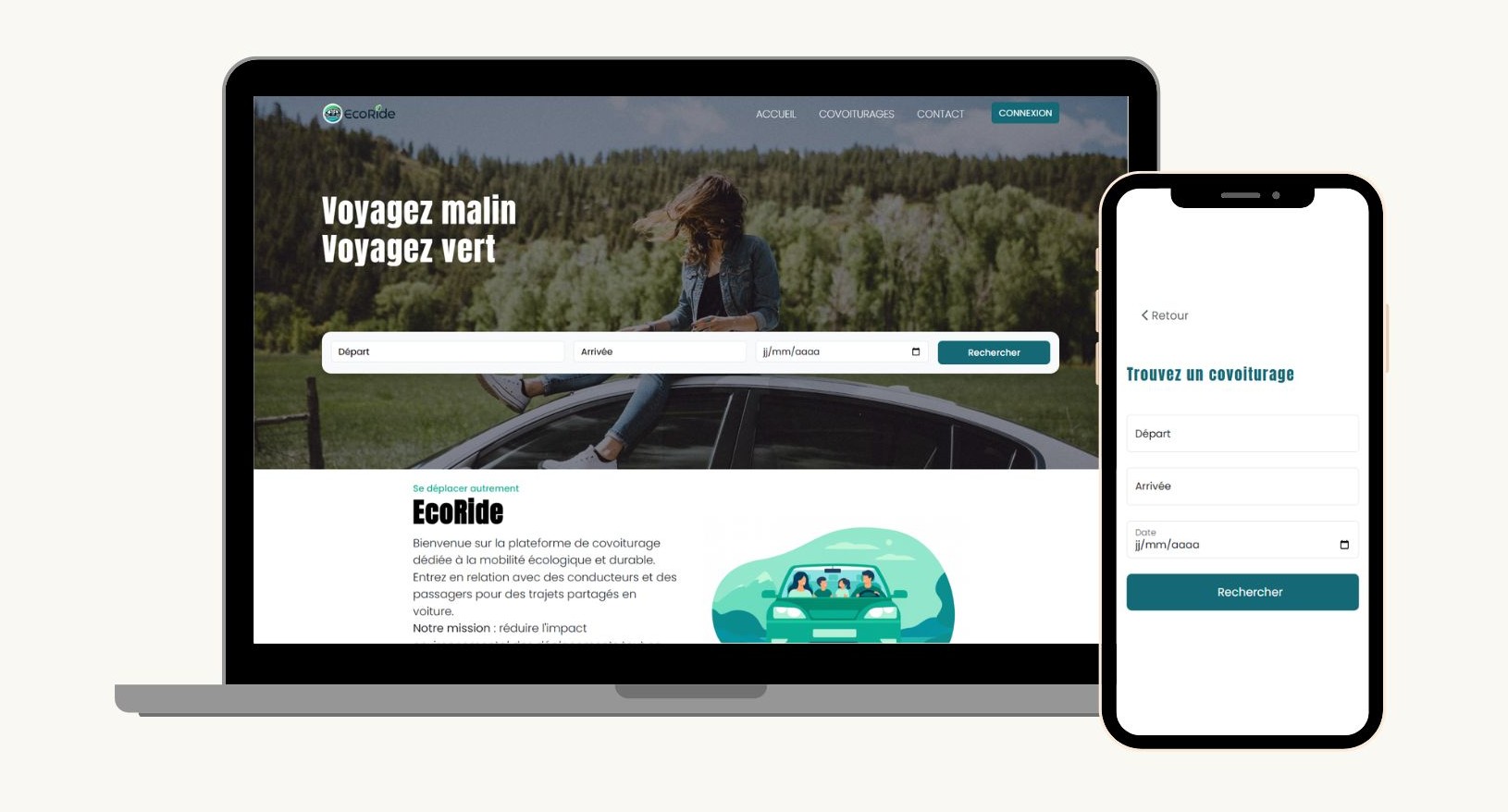 Aperçu du site EcoRide